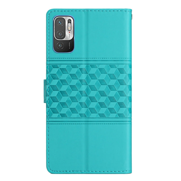 For Xiaomi Redmi Note 10 5G Diamond Embossed Skin Feel Leather Phone Case with Lanyard