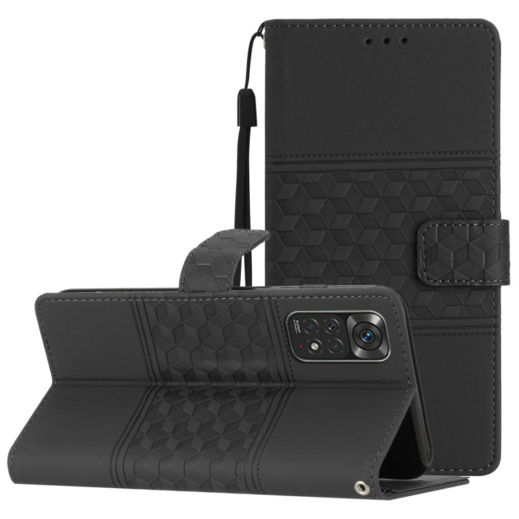 For Xiaomi Redmi Note 11 / Note 11s Diamond Embossed Skin Feel Leather Phone Case with Lanyard