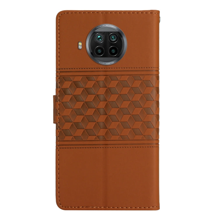 For Xiaomi Mi 10T Lite Diamond Embossed Skin Feel Leather Phone Case with Lanyard