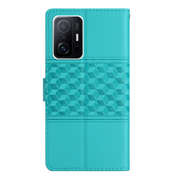 For Xiaomi Mi 11T / 11T Pro Diamond Embossed Skin Feel Leather Phone Case with Lanyard