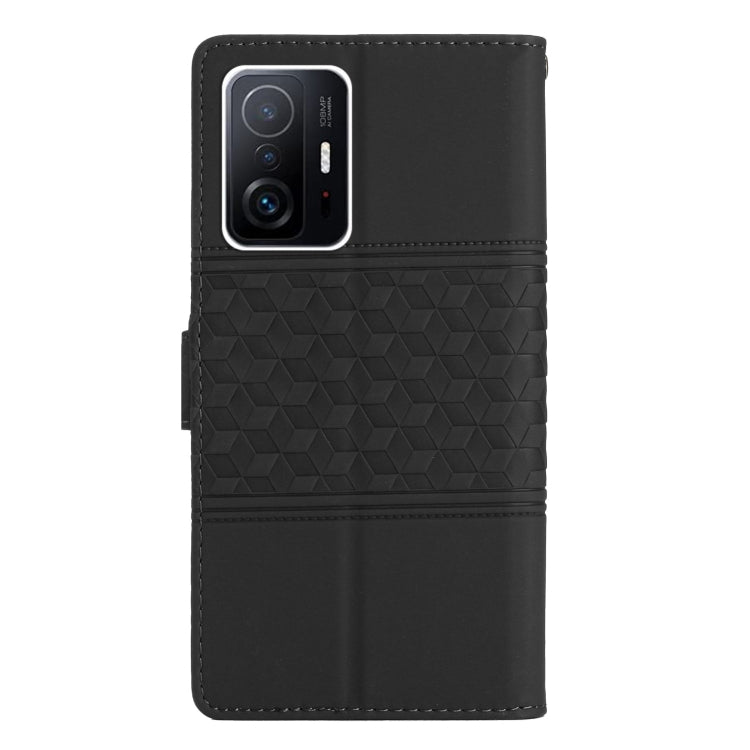 For Xiaomi Mi 11T / 11T Pro Diamond Embossed Skin Feel Leather Phone Case with Lanyard