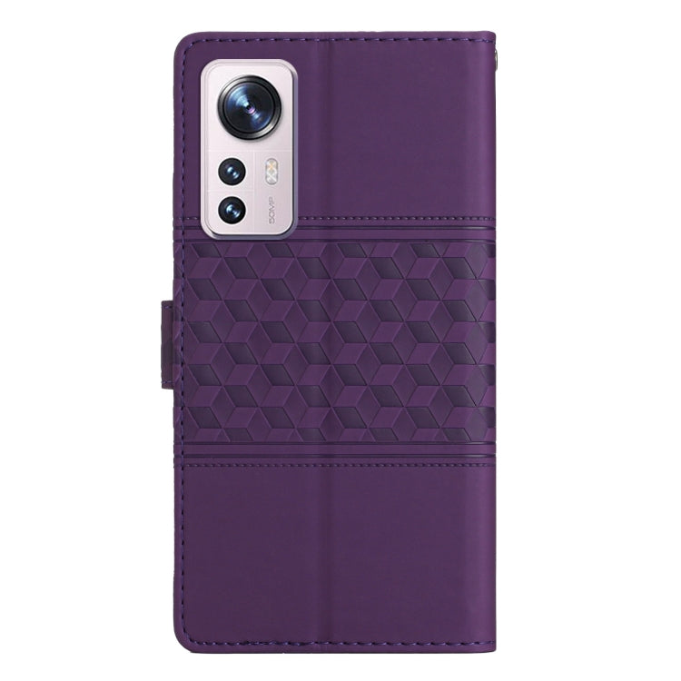 For Xiaomi 12 Lite Diamond Embossed Skin Feel Leather Phone Case with Lanyard