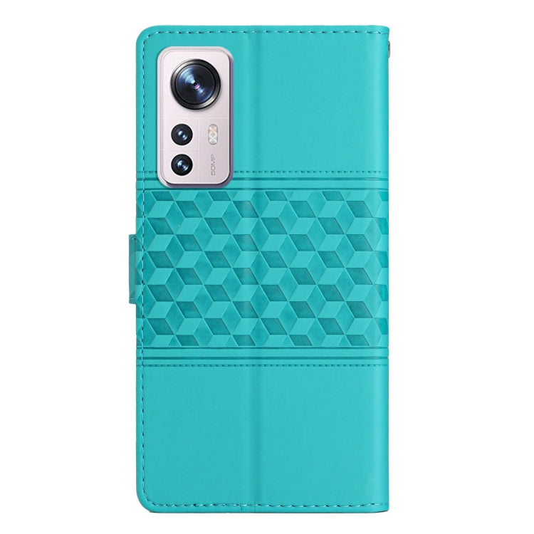 For Xiaomi 12 Lite Diamond Embossed Skin Feel Leather Phone Case with Lanyard