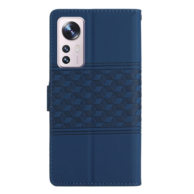 For Xiaomi 12 Lite Diamond Embossed Skin Feel Leather Phone Case with Lanyard