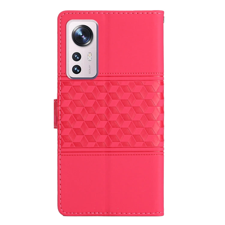 For Xiaomi 12 Pro Diamond Embossed Skin Feel Leather Phone Case with Lanyard