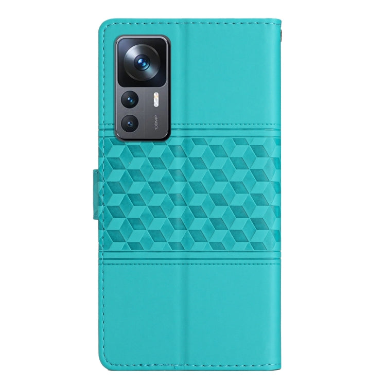 For Xiaomi 12T / 12T Pro Diamond Embossed Skin Feel Leather Phone Case with Lanyard