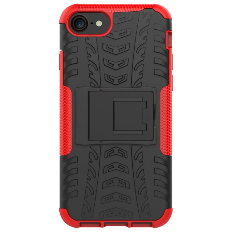 For iPhone SE 2022 / SE 2020 Tire Texture Shockproof TPU+PC Protective Case with Holder