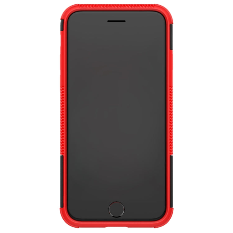 For iPhone SE 2022 / SE 2020 Tire Texture Shockproof TPU+PC Protective Case with Holder