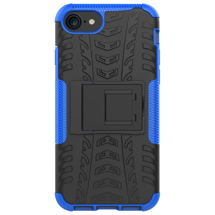 For iPhone SE 2022 / SE 2020 Tire Texture Shockproof TPU+PC Protective Case with Holder