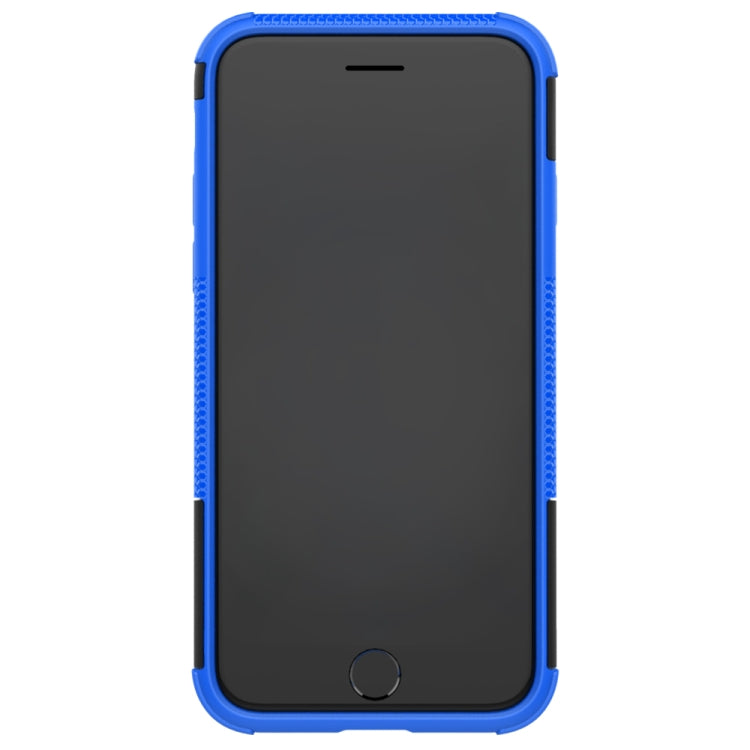 For iPhone SE 2022 / SE 2020 Tire Texture Shockproof TPU+PC Protective Case with Holder
