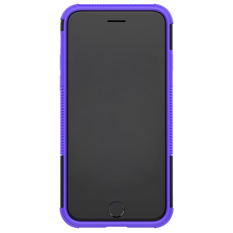 For iPhone SE 2022 / SE 2020 Tire Texture Shockproof TPU+PC Protective Case with Holder