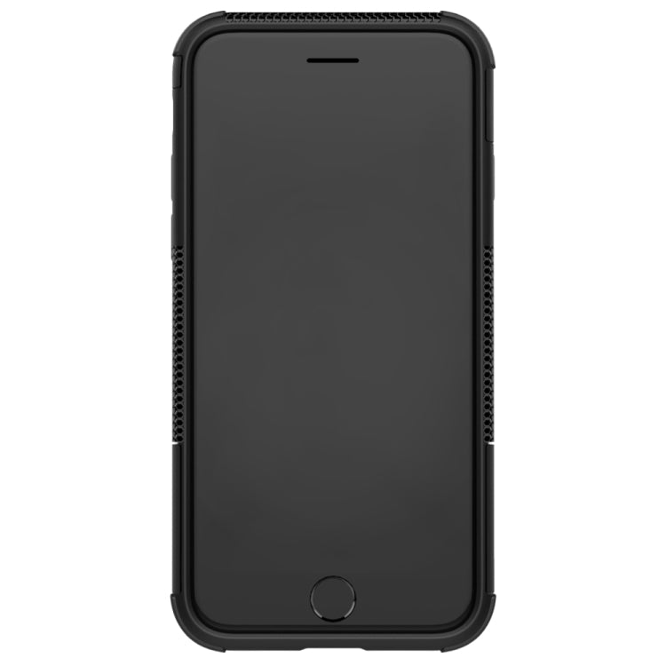 For iPhone SE 2022 / SE 2020 Tire Texture Shockproof TPU+PC Protective Case with Holder