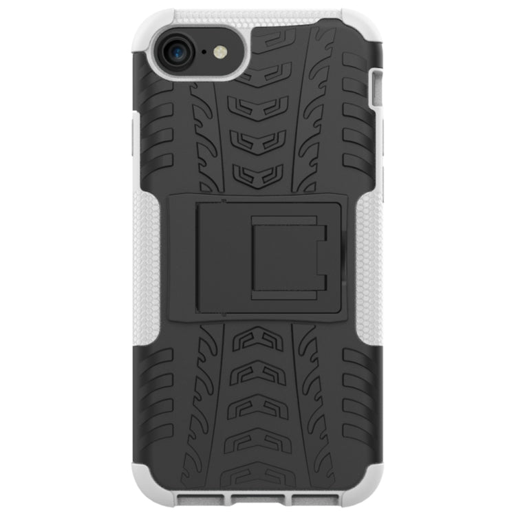 For iPhone SE 2022 / SE 2020 Tire Texture Shockproof TPU+PC Protective Case with Holder