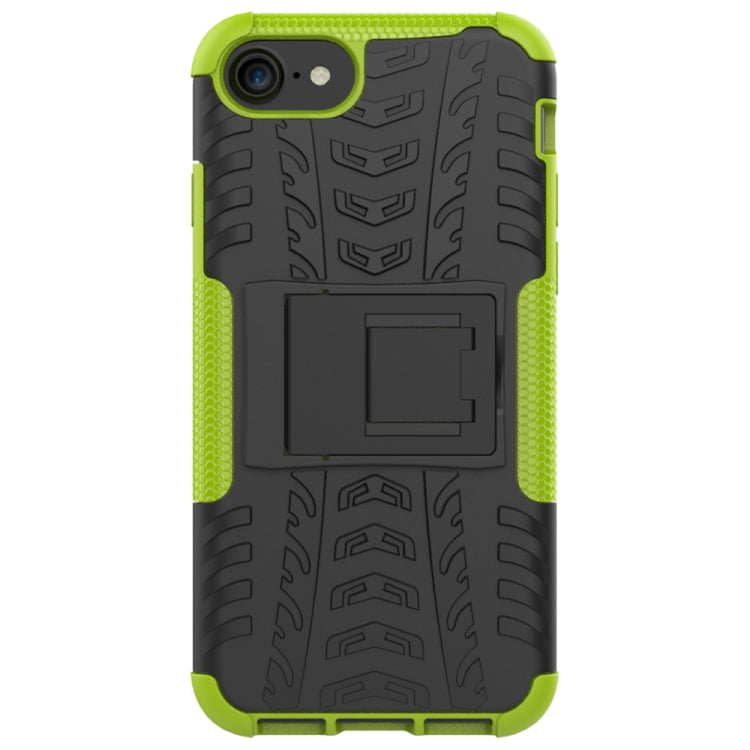 For iPhone SE 2022 / SE 2020 Tire Texture Shockproof TPU+PC Protective Case with Holder
