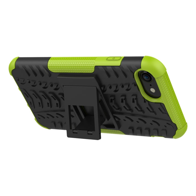 For iPhone SE 2022 / SE 2020 Tire Texture Shockproof TPU+PC Protective Case with Holder