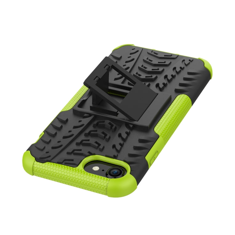 For iPhone SE 2022 / SE 2020 Tire Texture Shockproof TPU+PC Protective Case with Holder