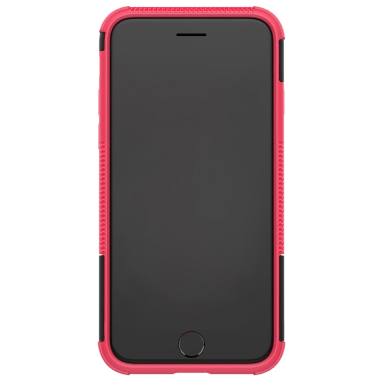 For iPhone SE 2022 / SE 2020 Tire Texture Shockproof TPU+PC Protective Case with Holder
