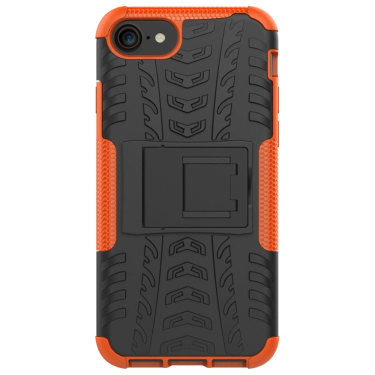 For iPhone SE 2022 / SE 2020 Tire Texture Shockproof TPU+PC Protective Case with Holder