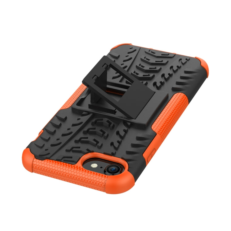 For iPhone SE 2022 / SE 2020 Tire Texture Shockproof TPU+PC Protective Case with Holder