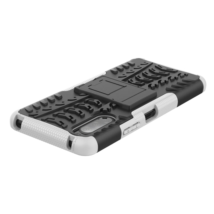 For Sony Xperia 10 â…¡ Tire Texture Shockproof TPU+PC Protective Case with Holder