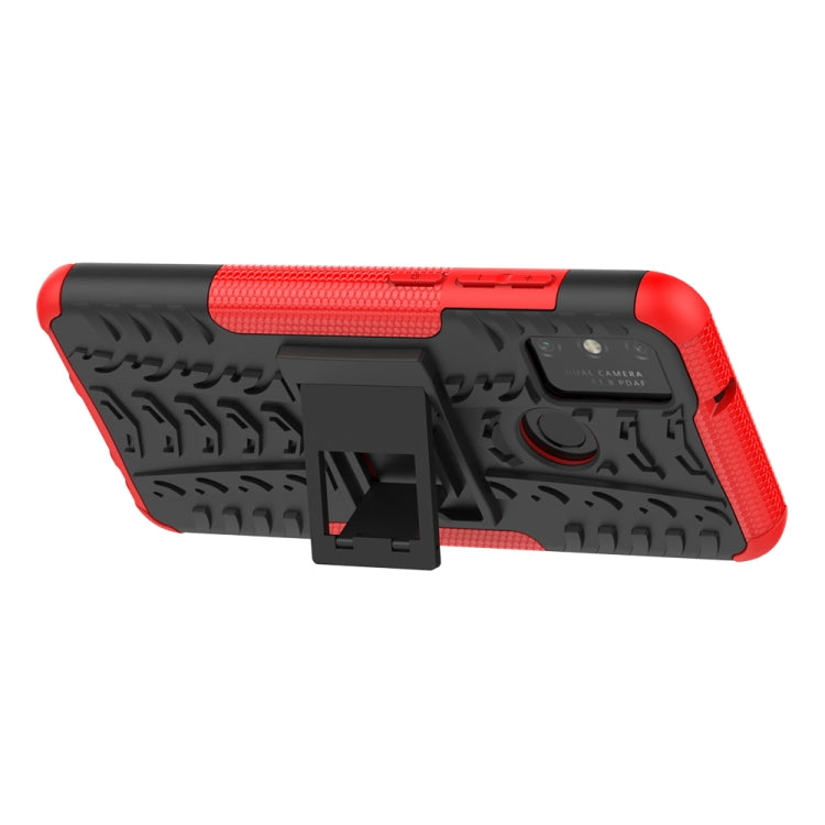 For Huawei Honor Play 9A Tire Texture Shockproof TPU+PC Protective Case with Holder