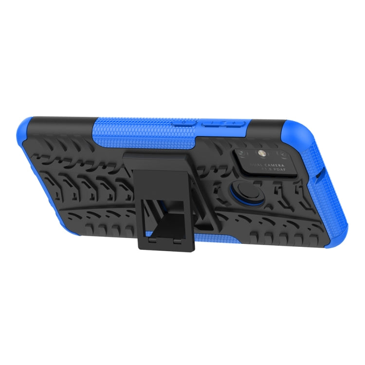 For Huawei Honor Play 9A Tire Texture Shockproof TPU+PC Protective Case with Holder