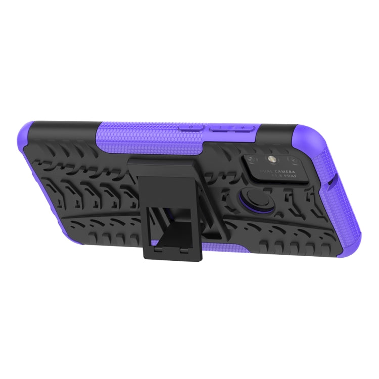 For Huawei Honor Play 9A Tire Texture Shockproof TPU+PC Protective Case with Holder