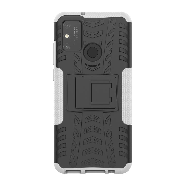 For Huawei Honor Play 9A Tire Texture Shockproof TPU+PC Protective Case with Holder
