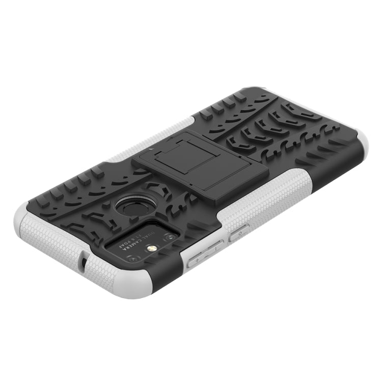 For Huawei Honor Play 9A Tire Texture Shockproof TPU+PC Protective Case with Holder