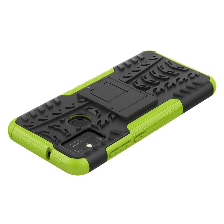 For Huawei Honor Play 9A Tire Texture Shockproof TPU+PC Protective Case with Holder