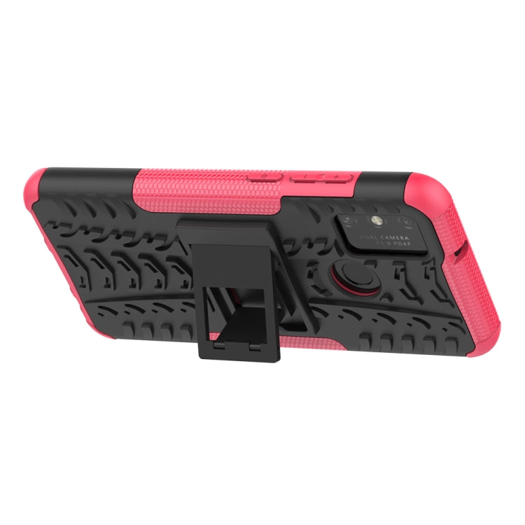 For Huawei Honor Play 9A Tire Texture Shockproof TPU+PC Protective Case with Holder