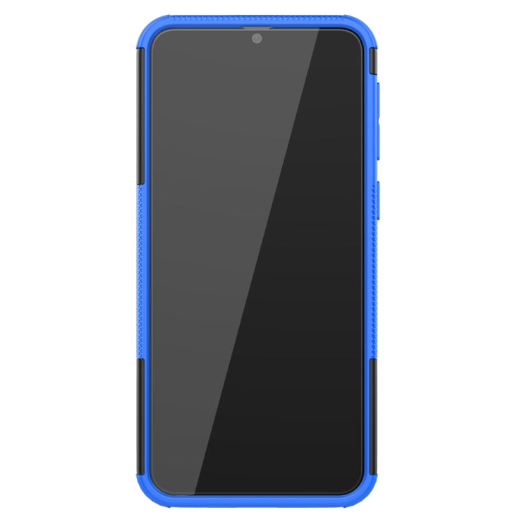 For Galaxy M30s Tire Texture Shockproof TPU+PC Protective Case with Holder