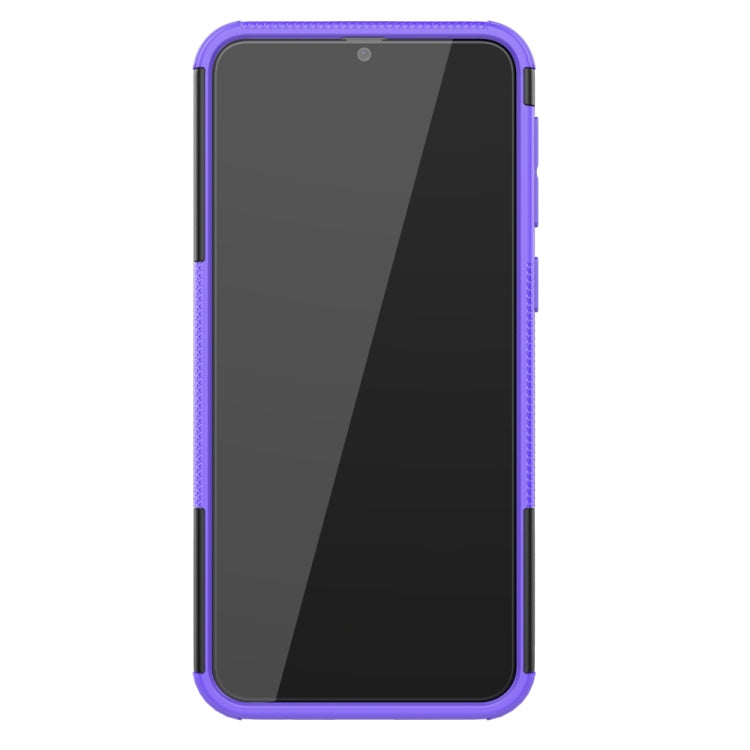 For Galaxy M30s Tire Texture Shockproof TPU+PC Protective Case with Holder