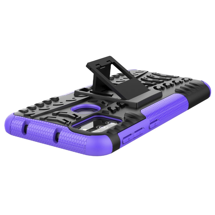 For Galaxy M30s Tire Texture Shockproof TPU+PC Protective Case with Holder