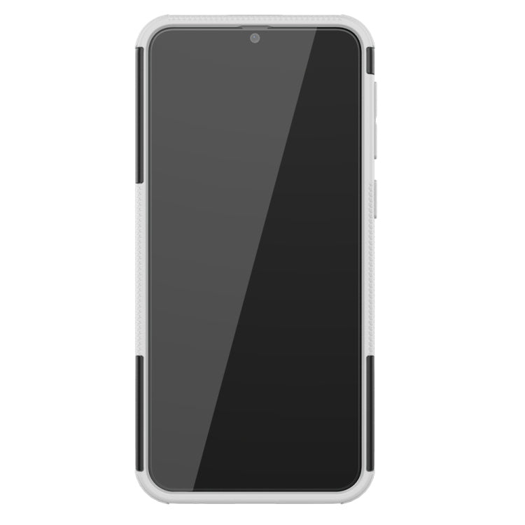 For Galaxy M30s Tire Texture Shockproof TPU+PC Protective Case with Holder