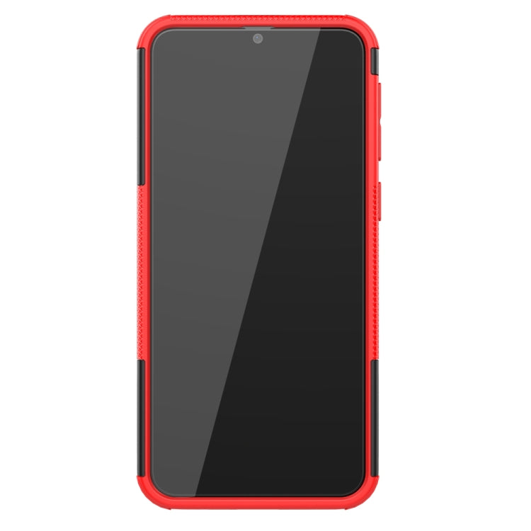 For Galaxy M31 Tire Texture Shockproof TPU+PC Protective Case with Holder