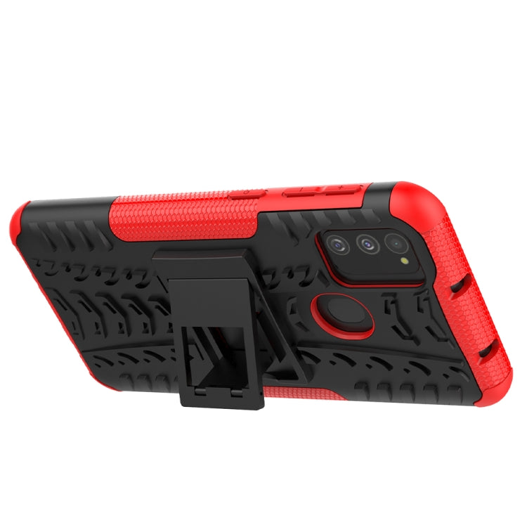 For Galaxy M31 Tire Texture Shockproof TPU+PC Protective Case with Holder