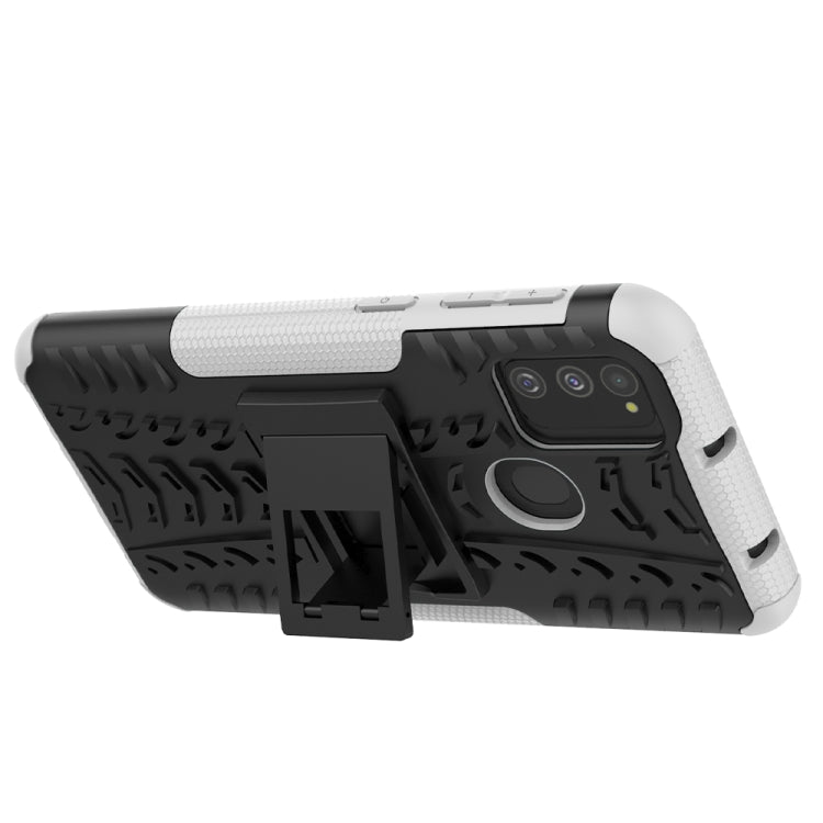 For Galaxy M31 Tire Texture Shockproof TPU+PC Protective Case with Holder