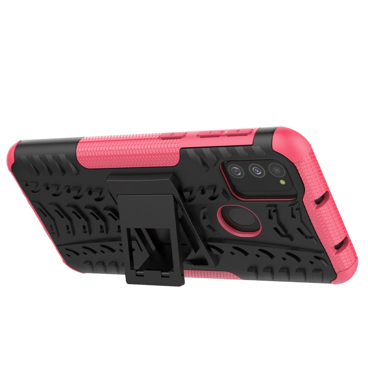 For Galaxy M31 Tire Texture Shockproof TPU+PC Protective Case with Holder