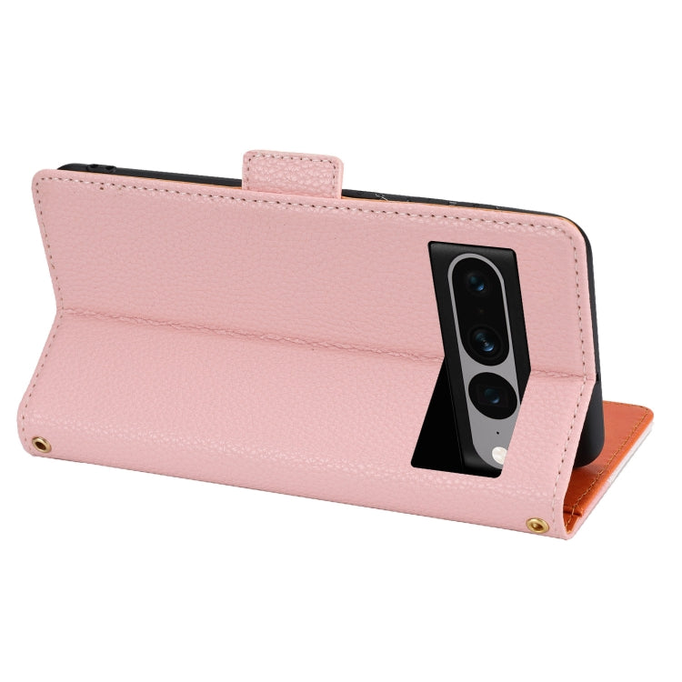 For Google Pixel 7 Pro 5G Litchi Texture Color Matching Leather Phone Case