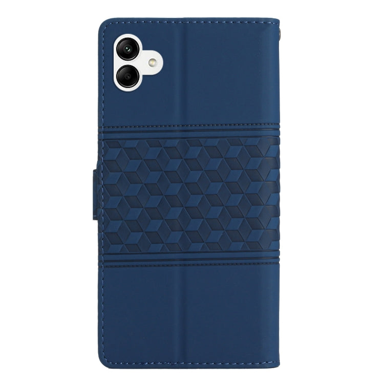 For Samsung Galaxy A04e Diamond Embossed Skin Feel Leather Phone Case with Lanyard