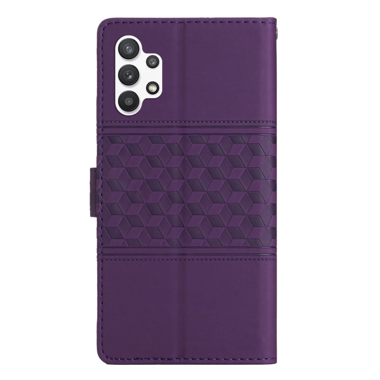For Samsung Galaxy A13 4G Diamond Embossed Skin Feel Leather Phone Case with Lanyard