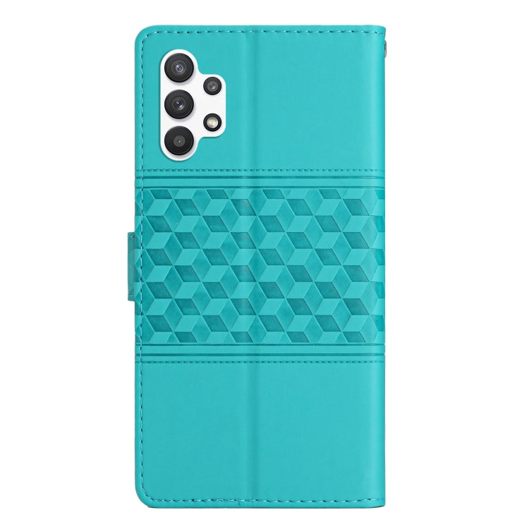 For Samsung Galaxy A13 4G Diamond Embossed Skin Feel Leather Phone Case with Lanyard