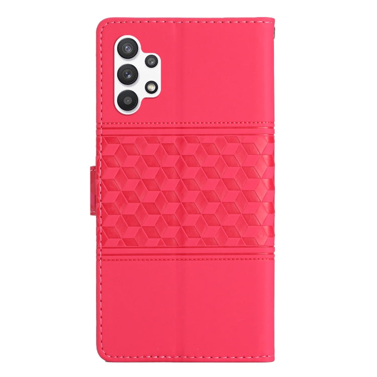 For Samsung Galaxy A13 4G Diamond Embossed Skin Feel Leather Phone Case with Lanyard