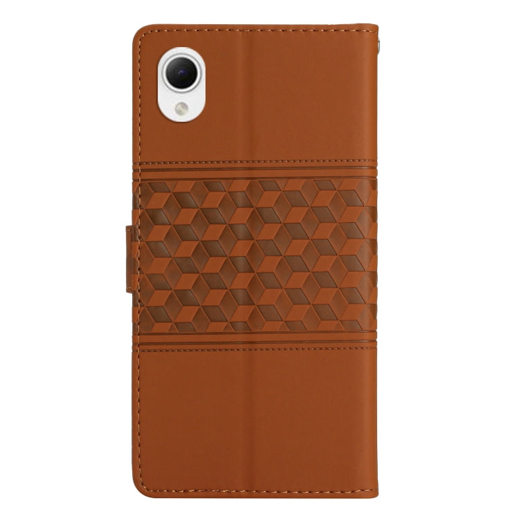 For Samsung Galaxy A23e / A23s Diamond Embossed Skin Feel Leather Phone Case with Lanyard