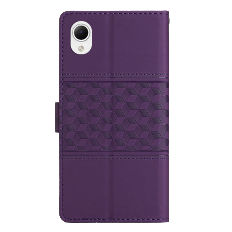 For Samsung Galaxy A23e / A23s Diamond Embossed Skin Feel Leather Phone Case with Lanyard