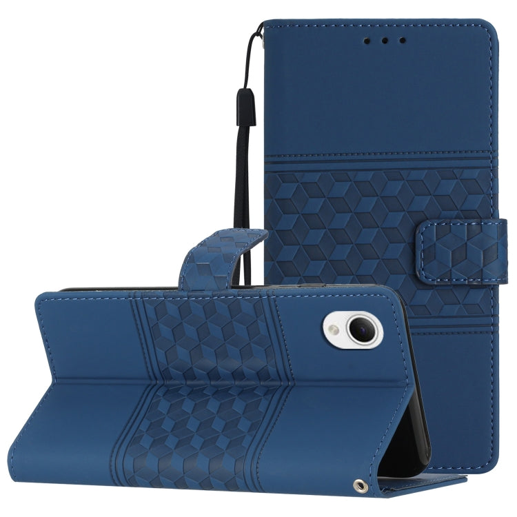 For Samsung Galaxy A23e / A23s Diamond Embossed Skin Feel Leather Phone Case with Lanyard