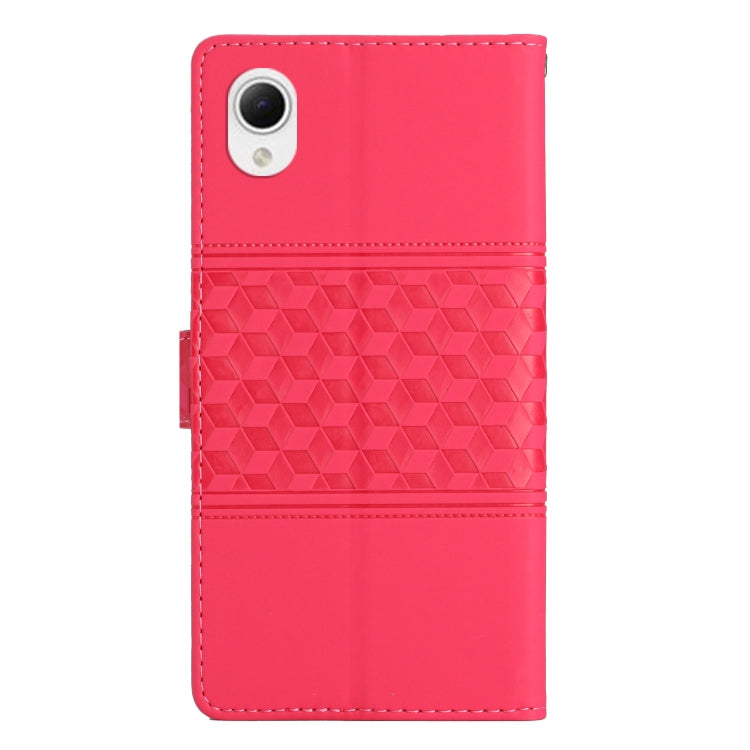 For Samsung Galaxy A23e / A23s Diamond Embossed Skin Feel Leather Phone Case with Lanyard