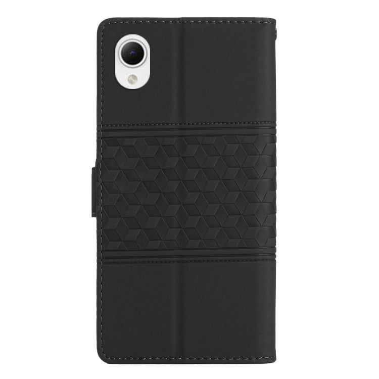 For Samsung Galaxy A23e / A23s Diamond Embossed Skin Feel Leather Phone Case with Lanyard