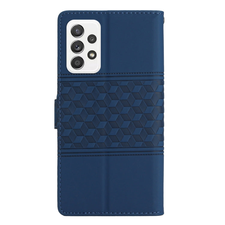 For Samsung Galaxy A32 4G Diamond Embossed Skin Feel Leather Phone Case with Lanyard